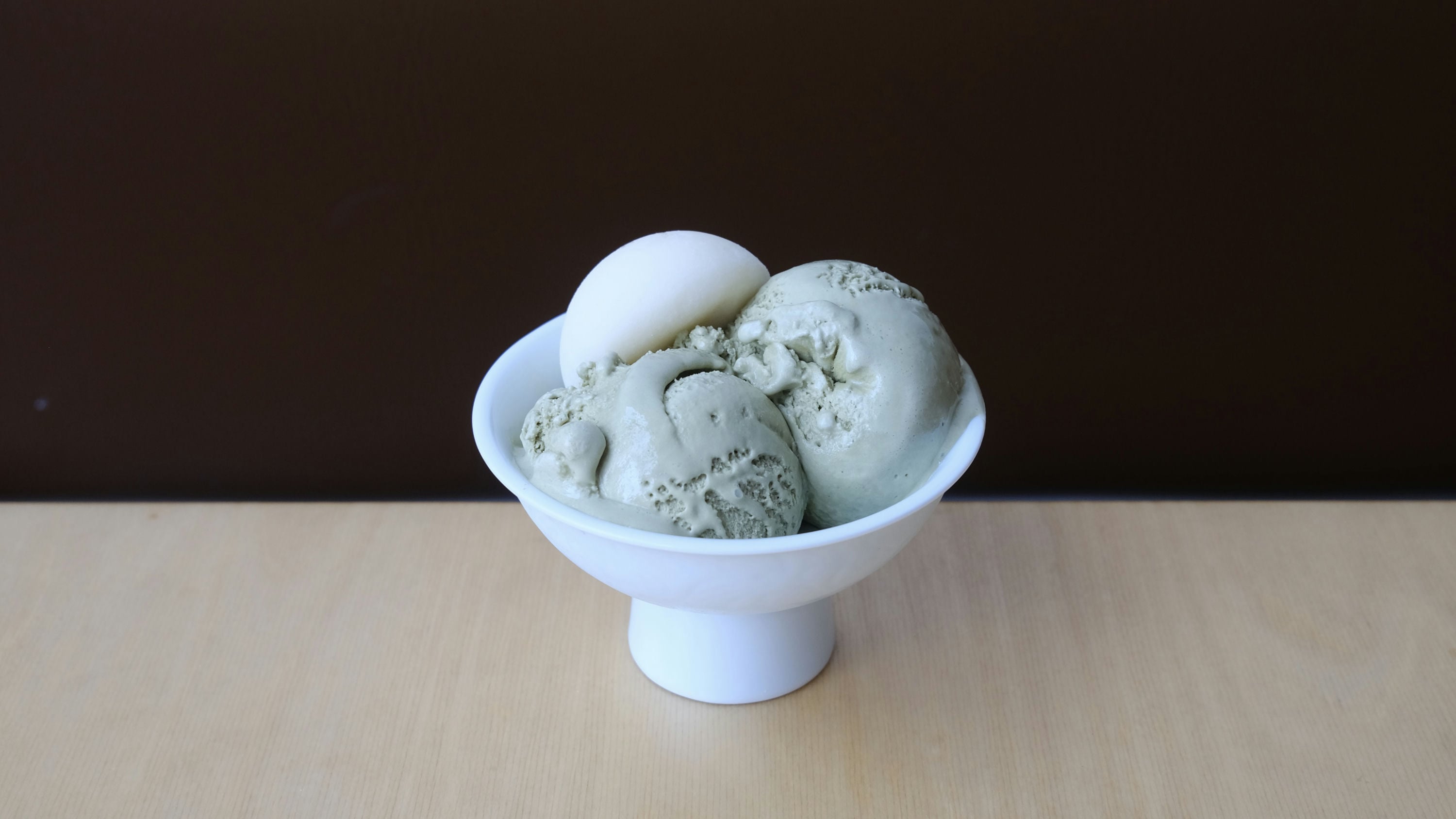 Green Tea Ice Cream with Vanilla Mochi