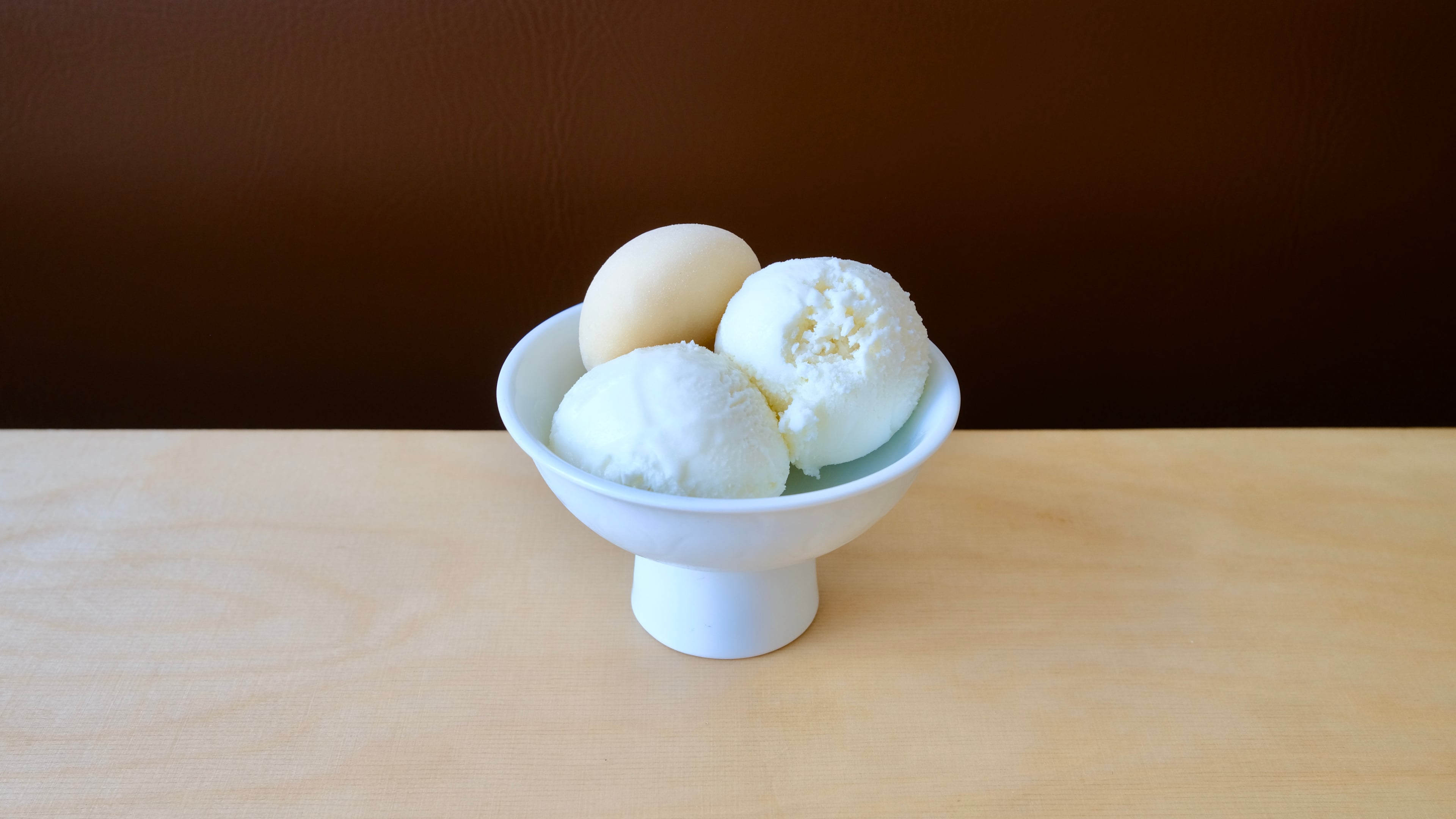 Coconut Ice Cream with Vanilla Mochi