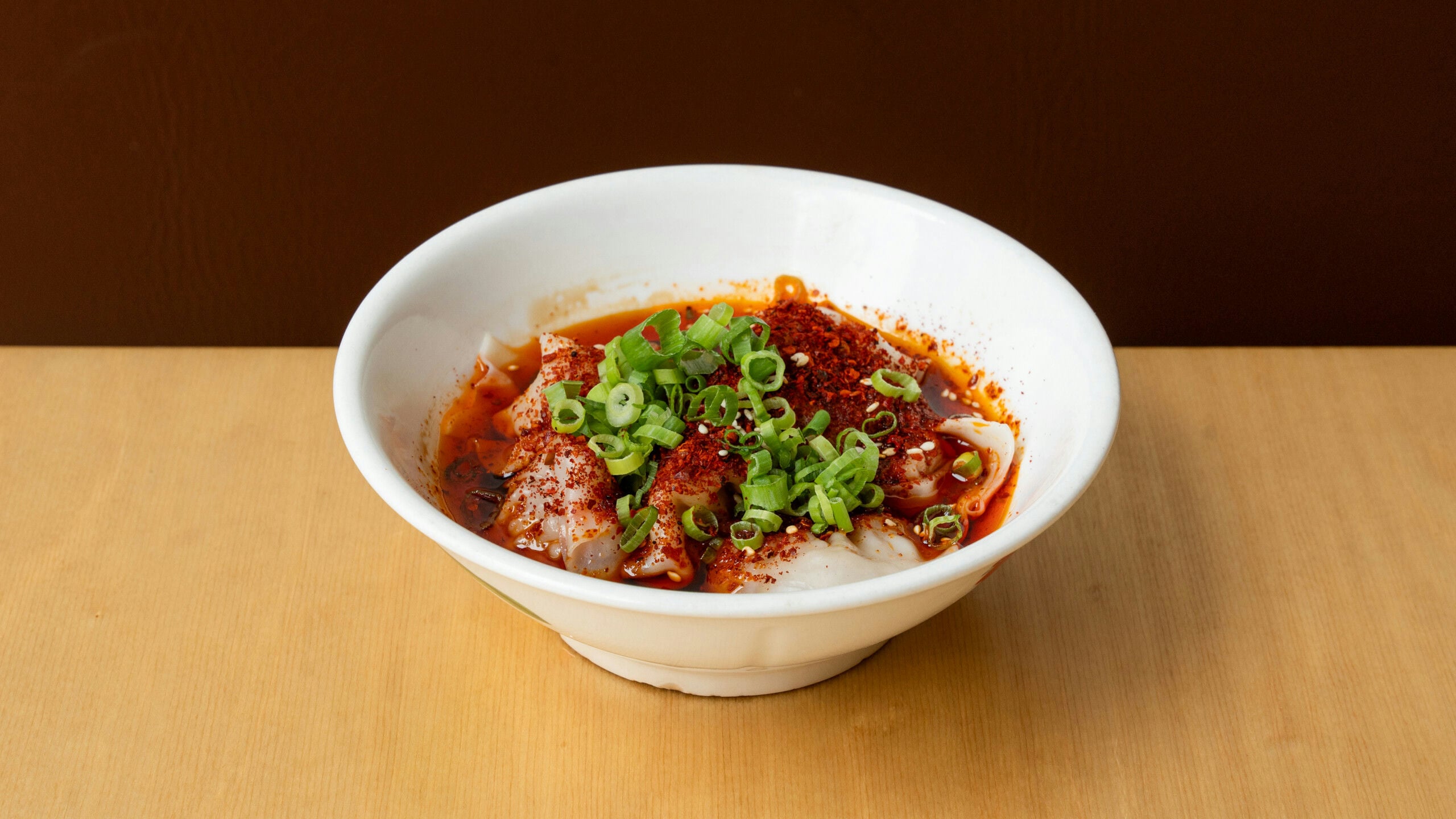Poached Wontons in Chili Sauce